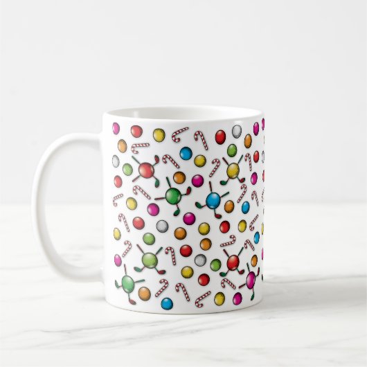 Mug Conception de monogramme de golf de Noël (Gauche)