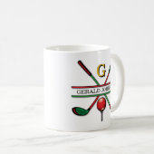Mug Conception de monogramme de golf de Noël (Devant droit)