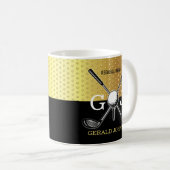 Mug Conception de monogramme de golf élégant personnal (Devant droit)