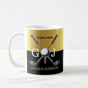 Mug Conception de monogramme de golf élégant personnal
