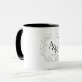 Mug Conception de monogramme de mariage luxueux minima (Devant gauche)