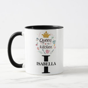 Mug Conception de monogramme de nom de reine de cuisin