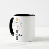 Mug Conception de monogramme de nom de reine de cuisin (Devant gauche)