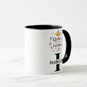 Mug Conception de monogramme de nom de reine de cuisin (Devant droit)