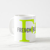 Mug Conception de monogramme de race de bouledogue (Devant gauche)