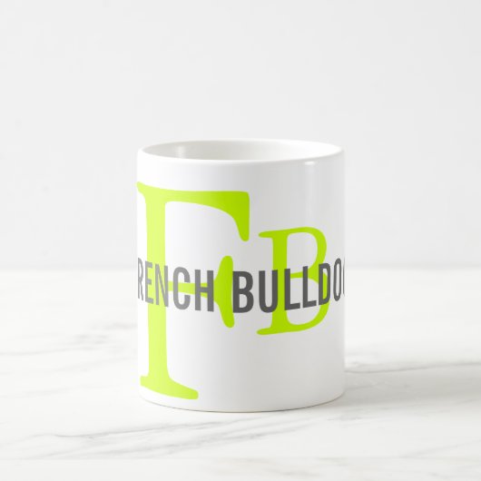 Mug Conception de monogramme de race de bouledogue (Centre)