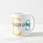 Mug Conception de monogramme d'épagneul de springer (Devant droit)