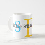 Mug Conception de monogramme d'épagneul de springer (Devant gauche)