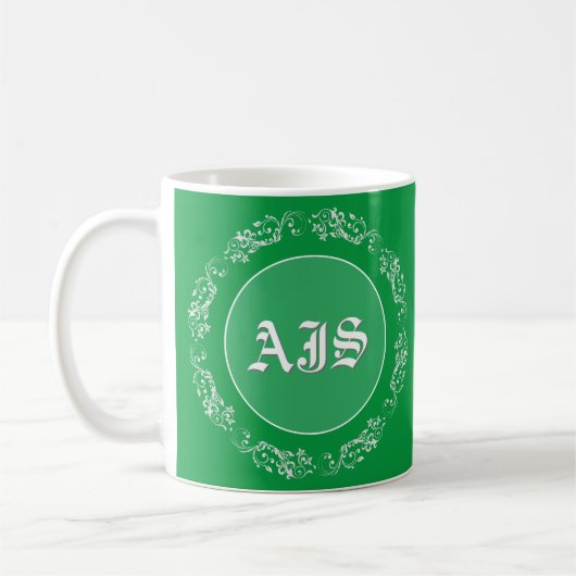 Mug Conception de monogramme personnalisée. (Gauche)