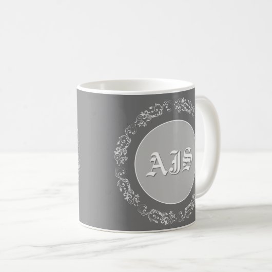 Mug Conception de monogramme personnalisée. (Devant droit)