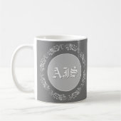 Mug Conception de monogramme personnalisée. (Gauche)