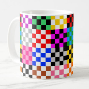Mug Conception de motif à carreaux patchwork coloré