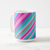 Mug Conception de motif à rayures arc-en-ciel vibrant (Devant gauche)