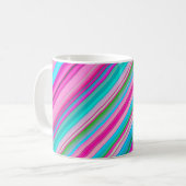 Mug Conception de motif à rayures arc-en-ciel vibrant (Devant gauche)