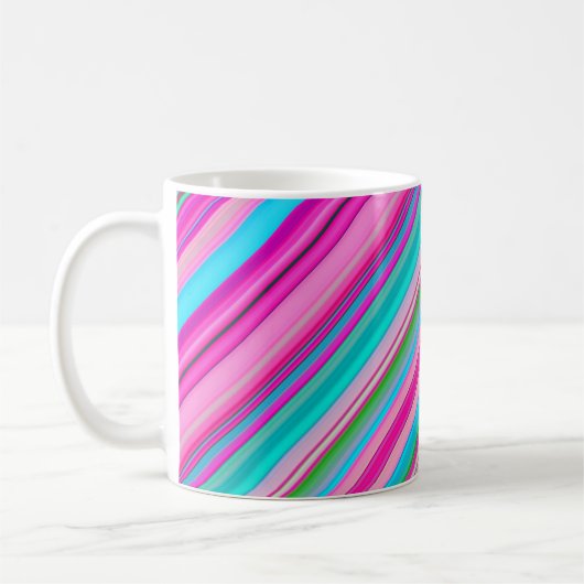 Mug Conception de motif à rayures arc-en-ciel vibrant (Gauche)