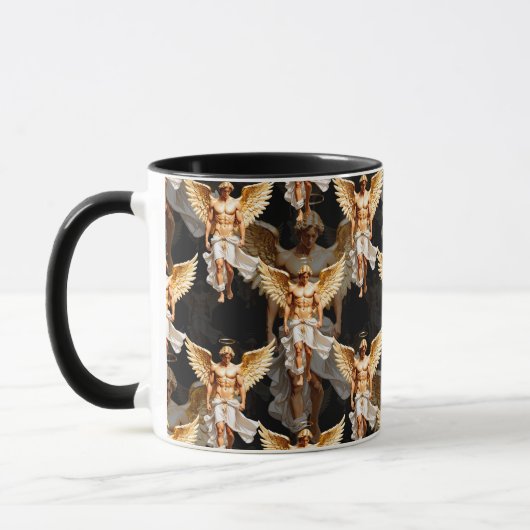 Mug Conception de motif d'anges dorés célestes (Gauche)