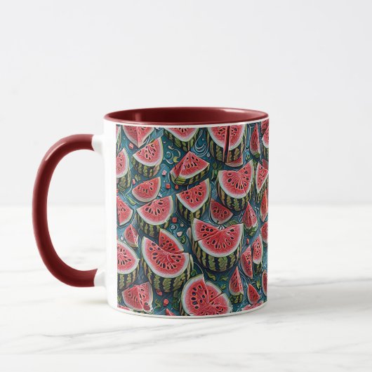 Mug Conception de motif de pastèque juteuse 1 (Gauche)