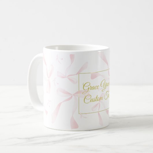 Mug Conception de motif de ruban aquarelle avec texte (Devant gauche)