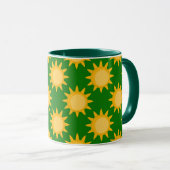 Mug Conception de motif de soleil ensoleillé sur fond (Devant droit)