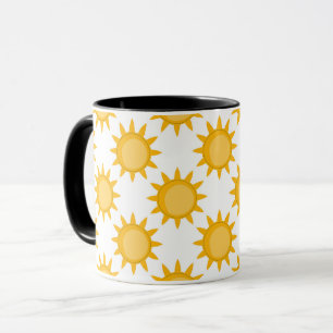 Mug Conception de motif de soleil ensoleillé sur fond