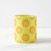 Mug Conception de motif de soleil ensoleillé sur jaune (Centre)