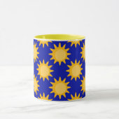Mug Conception de motif de soleil sur fond bleu (Centre)