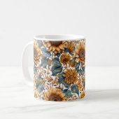 Mug Conception de motif de tournesols dansants (Devant gauche)