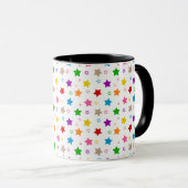 Mug Conception de motif d'étoiles colorées blanc  (Devant droit)