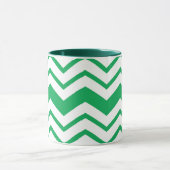 Mug Conception de motif en chevron zigzag blanc vert  (Centre)
