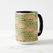 Mug Conception de motif floral (Devant droit)