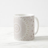 Mug Conception de motif mandala beige et taupe (Devant droit)