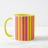 Mug Conception de motif rayé stylé rose jaune (Gauche)