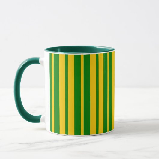 Mug Conception de motif rayé stylé vert jaune (Gauche)