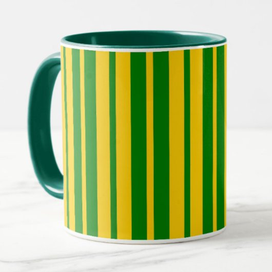 Mug Conception de motif rayé stylé vert jaune
