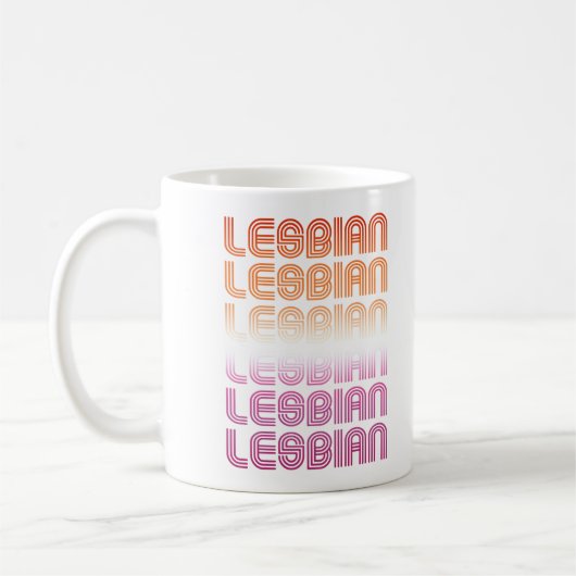 Mug Conception de motif rétro lesbien (Gauche)