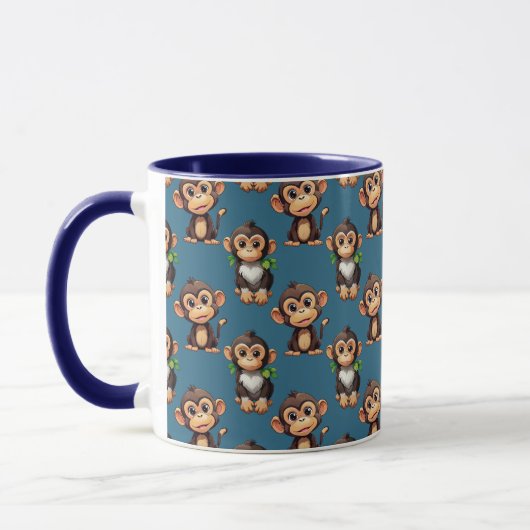Mug Conception de motif singe bleu (Gauche)
