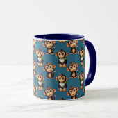 Mug Conception de motif singe bleu  (Devant droit)