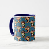 Mug Conception de motif singe bleu (Devant gauche)