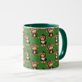 Mug Conception de motif singe vert (Devant droit)