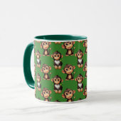 Mug Conception de motif singe vert (Devant gauche)