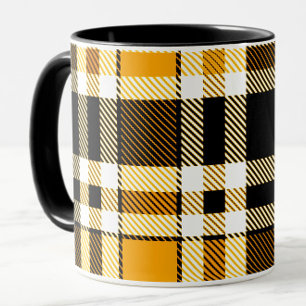 Mug Conception de motif tartan en flanelle jaune noir