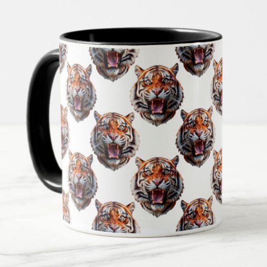 Mug Conception de motif tête de tigre - Blanc