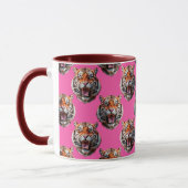 Mug Conception de motif tête de tigre rose (Gauche)