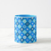 Mug Conception de motifs de flocons de neige bleus mig (Centre)