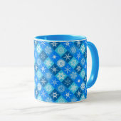 Mug Conception de motifs de flocons de neige bleus mig (Devant droit)