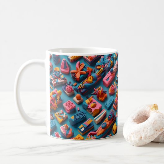 Mug Conception de motifs de gommes de formes et de cou (Avec donut)