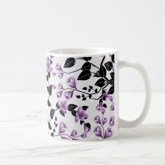 Mug Conception de motifs floraux violet clair (Droite)