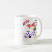 Mug Conception de motivation de bicyclette florale (Devant droit)