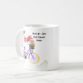 Mug Conception de motivation de bicyclette florale (Devant gauche)