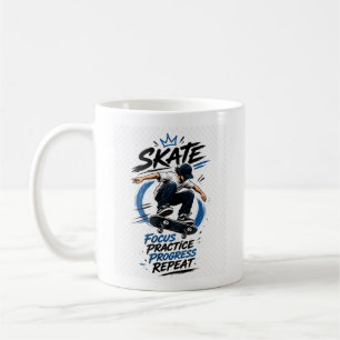 Mug Conception de motivation de skateboard